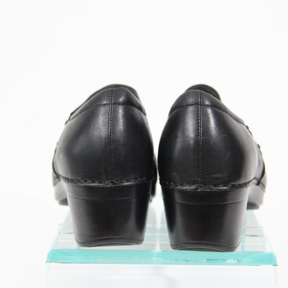 Dansko Platform Clogs Women Chunky Shoes Black Leather Slip on EU 40 - Picture 8 of 10
